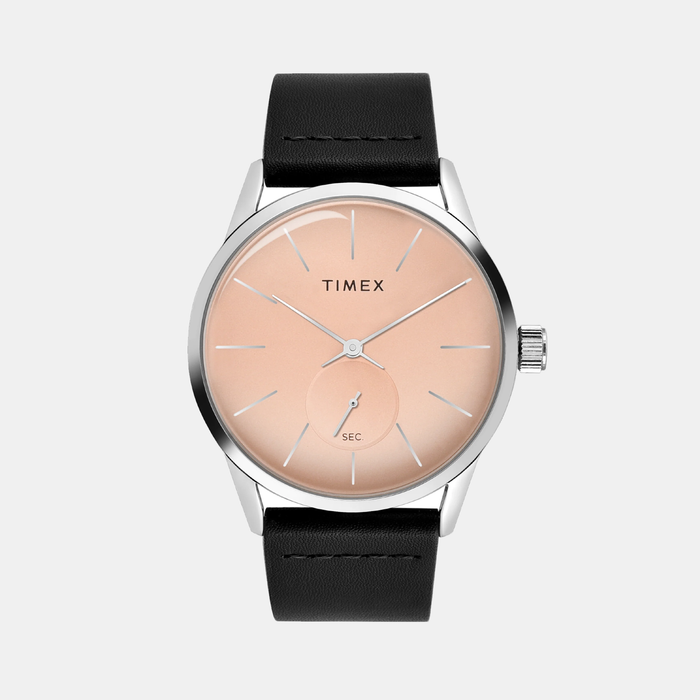 Trendline Men Quartz Peach Dial Analog Leather Watch TWEG25504
