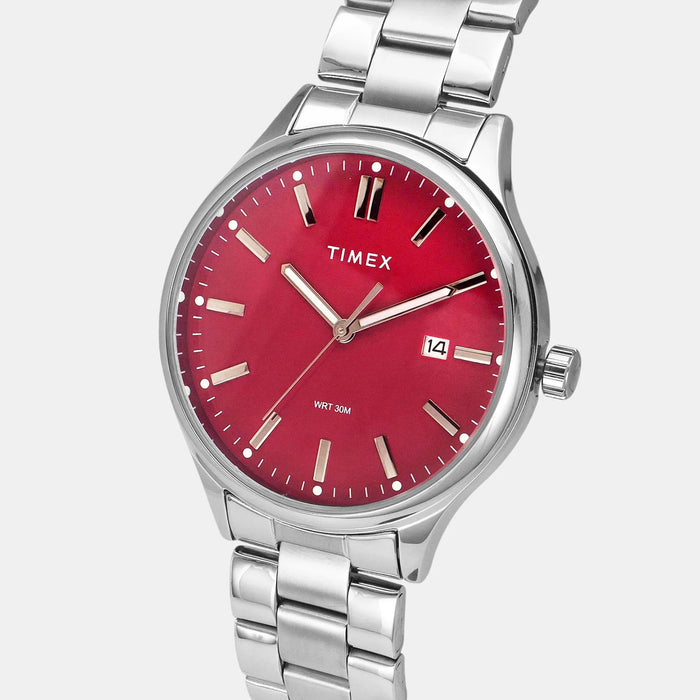 Trendline Men Quartz Red Dial Analog Stainless Steel Watch TWEG18431