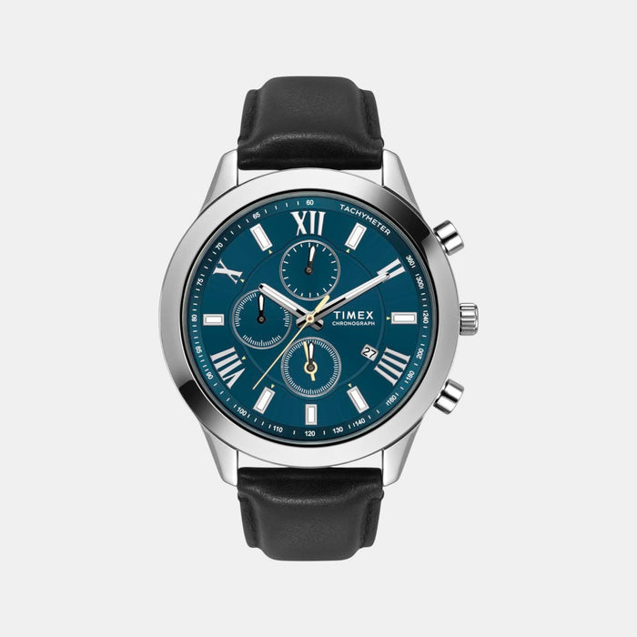 Trendline Men Quartz Teal Dial Multi-Function Leather Watch TWEG18515