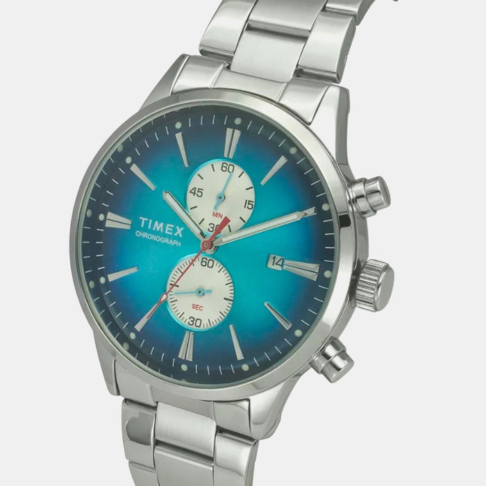 Trendline Men Quartz Teal Dial Multi-Function Stainless Steel Watch TWEG19931