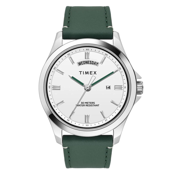 Trendline Men Quartz White Dial Analog Leather Watch TW000X138