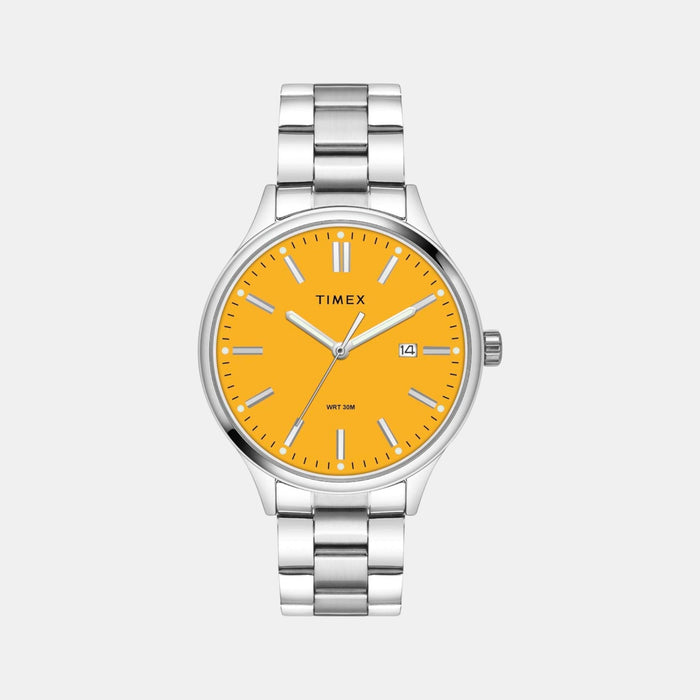 Trendline Men Quartz Yellow Dial Analog Stainless Steel Watch TWEG18428