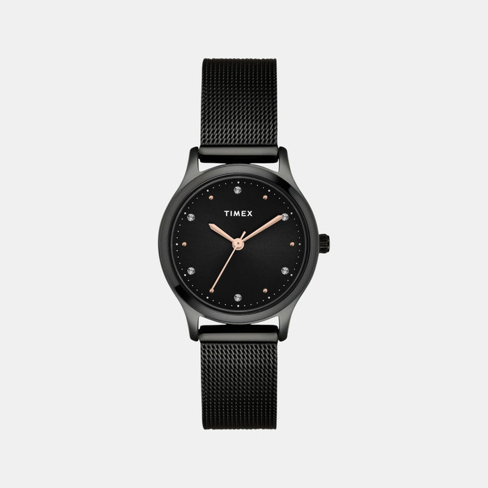 Trendline Women Quartz Black Dial Analog Mesh Watch TW0TL8716