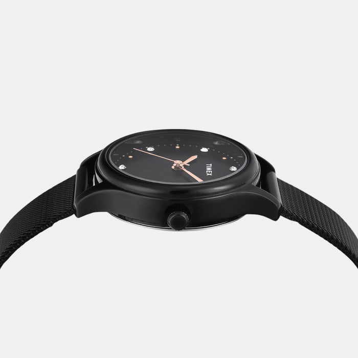 Trendline Women Quartz Black Dial Analog Mesh Watch TW0TL8716