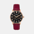 Trendline Women Quartz Black Dial Multi-Function Leather Watch TWEL20300