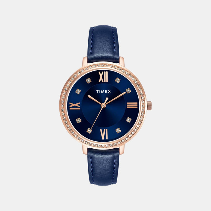 Trendline Women Quartz Blue Dial Analog Leather Watch TWEL14712