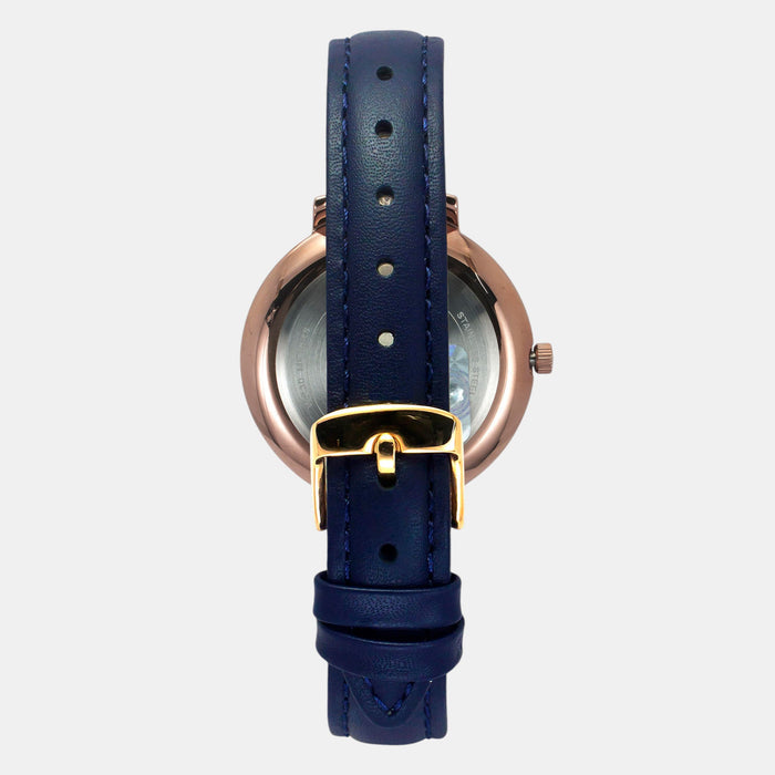 Trendline Women Quartz Blue Dial Analog Leather Watch TWEL14712