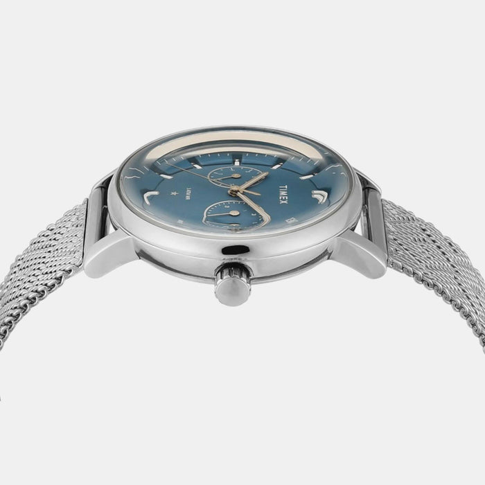 Trendline Women Quartz Blue Dial Multi-Function Mesh Watch TWEL20301