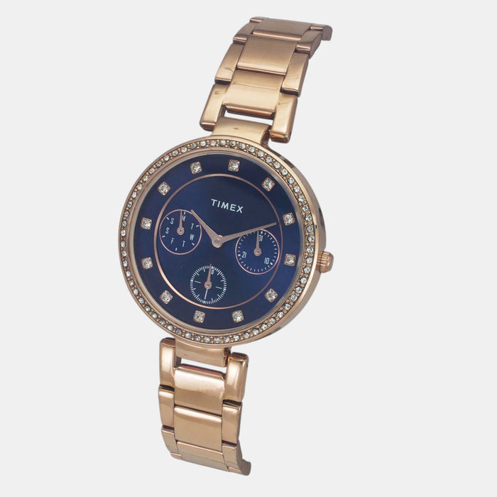 Trendline Women Quartz Blue Dial Multi-Function Stainless Steel Watch TWEL18703