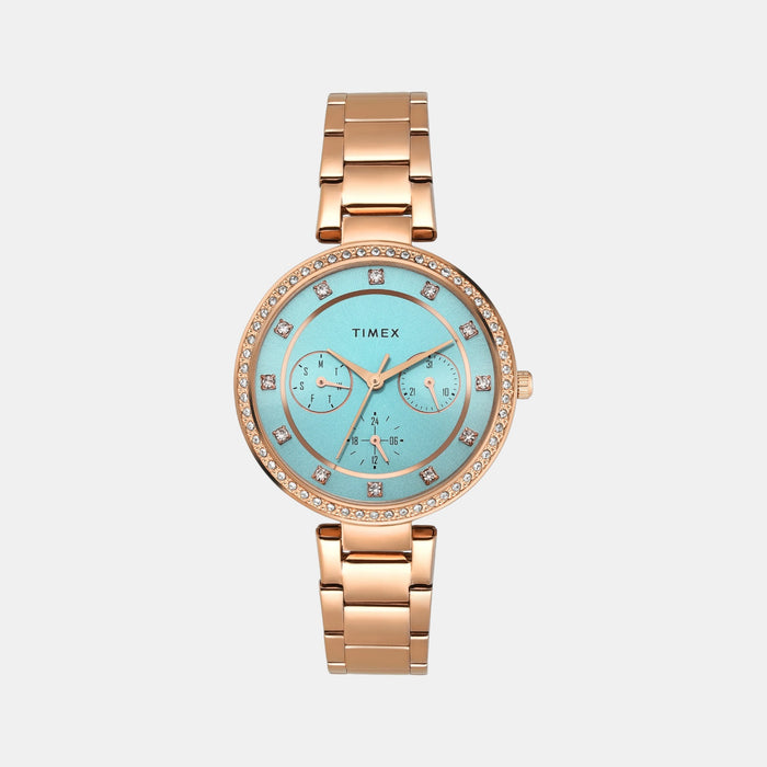 Trendline Women Quartz Blue Dial Multi-Function Stainless Steel Watch TWEL18705
