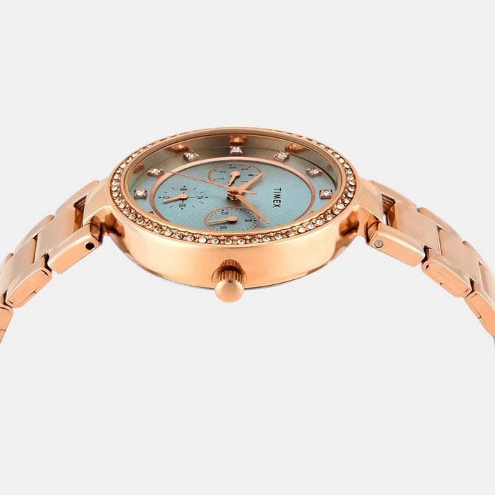 Trendline Women Quartz Blue Dial Multi-Function Stainless Steel Watch TWEL18705