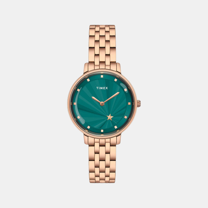 Trendline Women Quartz Green Dial Analog Stainless Steel Watch TWEL19103