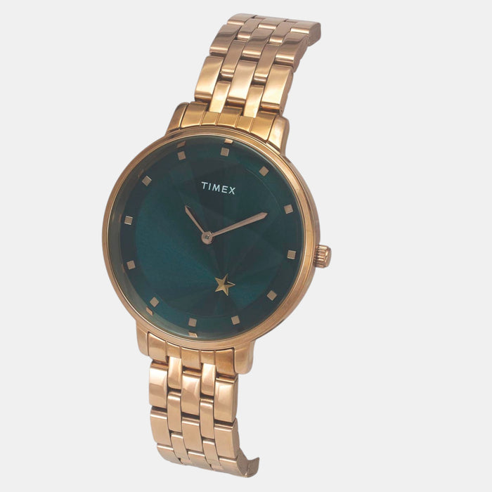 Trendline Women Quartz Green Dial Analog Stainless Steel Watch TWEL19103