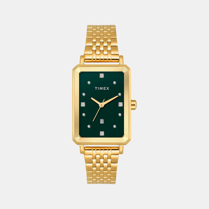 Trendline Women Quartz Green Dial Analog Stainless Steel Watch TWEL20802