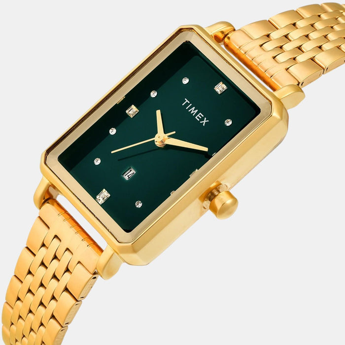 Trendline Women Quartz Green Dial Analog Stainless Steel Watch TWEL20802