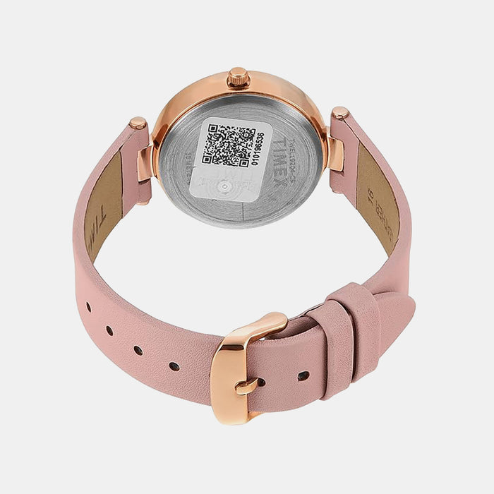 Trendline Women Quartz Pink Dial Analog Leather Watch TWEL19204