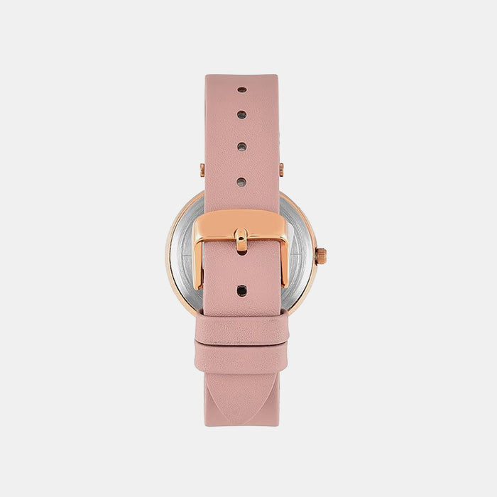 Trendline Women Quartz Pink Dial Analog Leather Watch TWEL19204