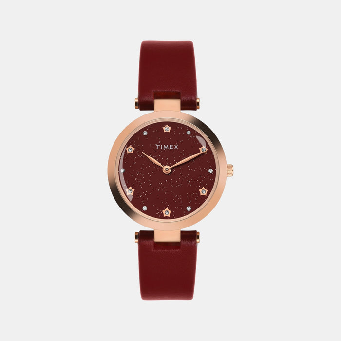 Trendline Women Quartz Red Dial Analog Leather Watch TWEL19205
