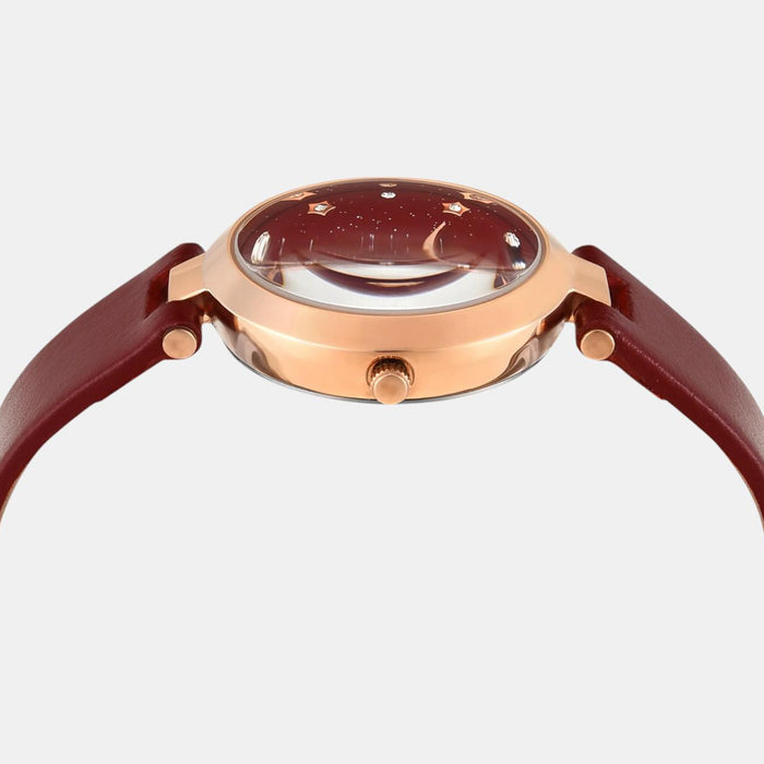 Trendline Women Quartz Red Dial Analog Leather Watch TWEL19205