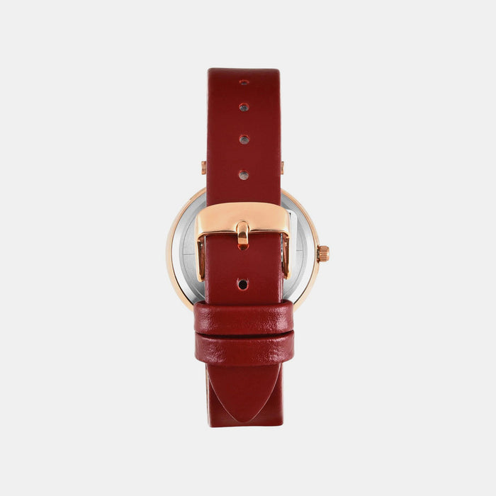 Trendline Women Quartz Red Dial Analog Leather Watch TWEL19205