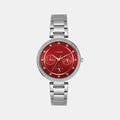 Trendline Women Quartz Red Dial Multi-Function Stainless Steel Watch TWEL18704