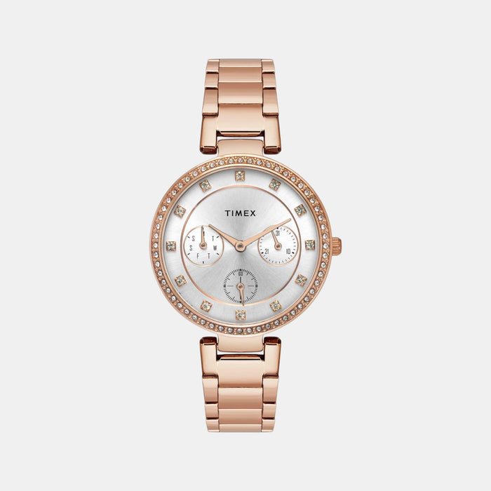 Trendline Women Quartz Silver Dial Multi-Function Stainless Steel Watch TWEL18702