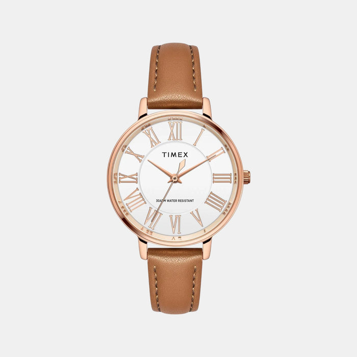 Trendline Women Quartz White Dial Analog Leather Watch TWEL19105
