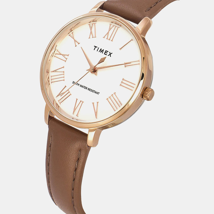 Trendline Women Quartz White Dial Analog Leather Watch TWEL19105