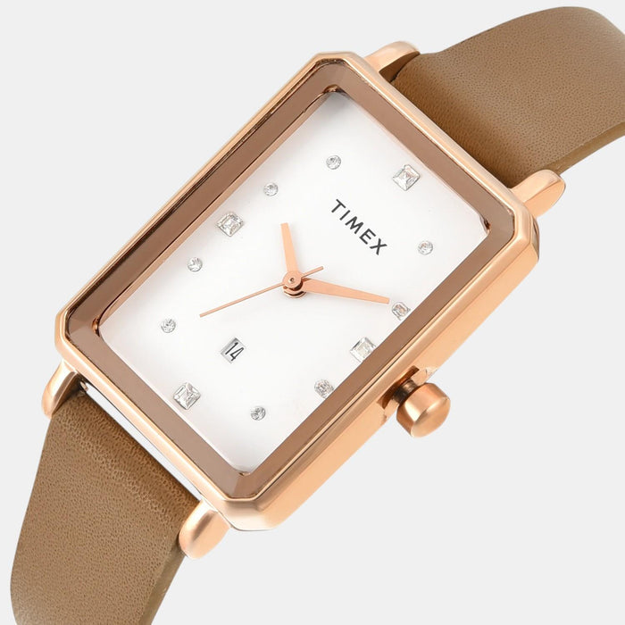 Trendline Women Quartz White Dial Analog Leather Watch TWEL20800