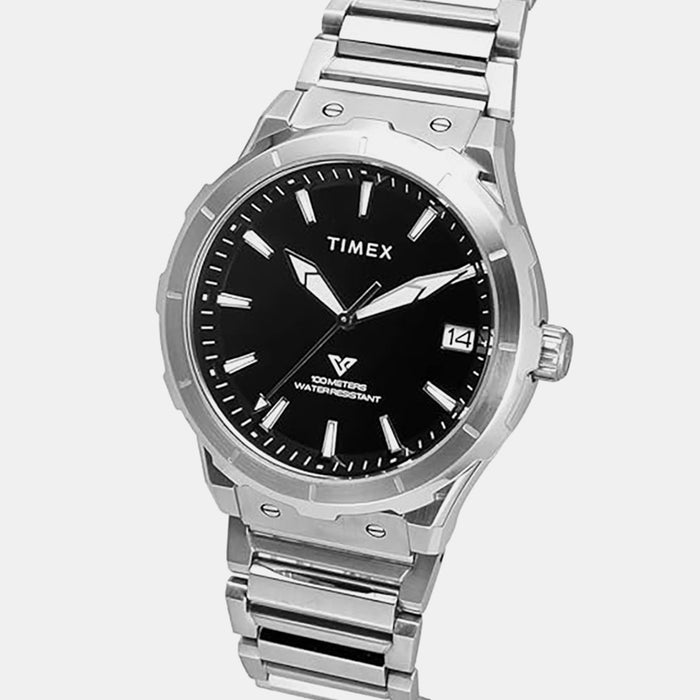 Vector Men Quartz Black Dial Analog Stainless Steel Watch TWEG24805