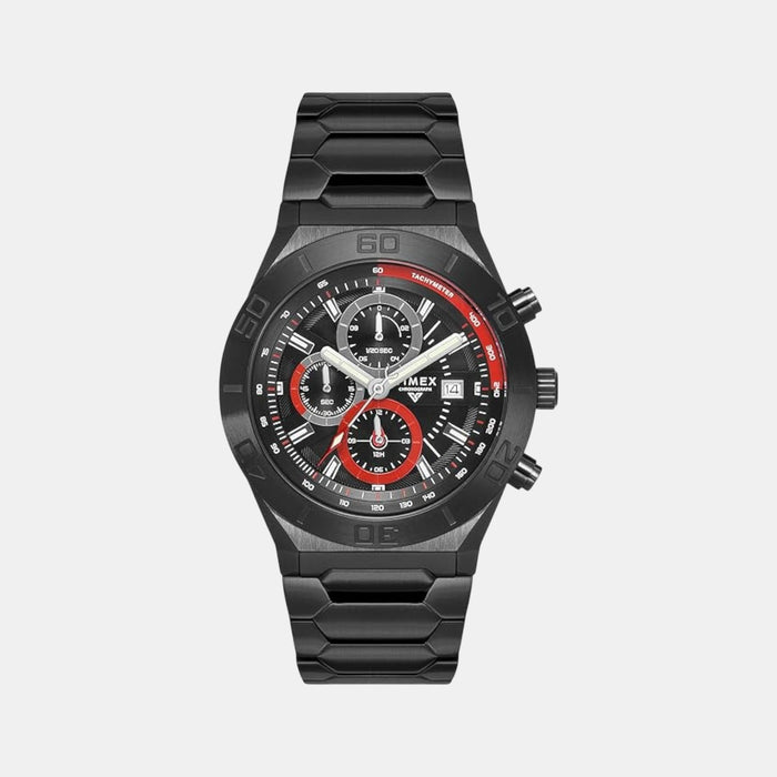 Vector Men Quartz Black Dial Multi-Function Stainless Steel Watch TWEG24902