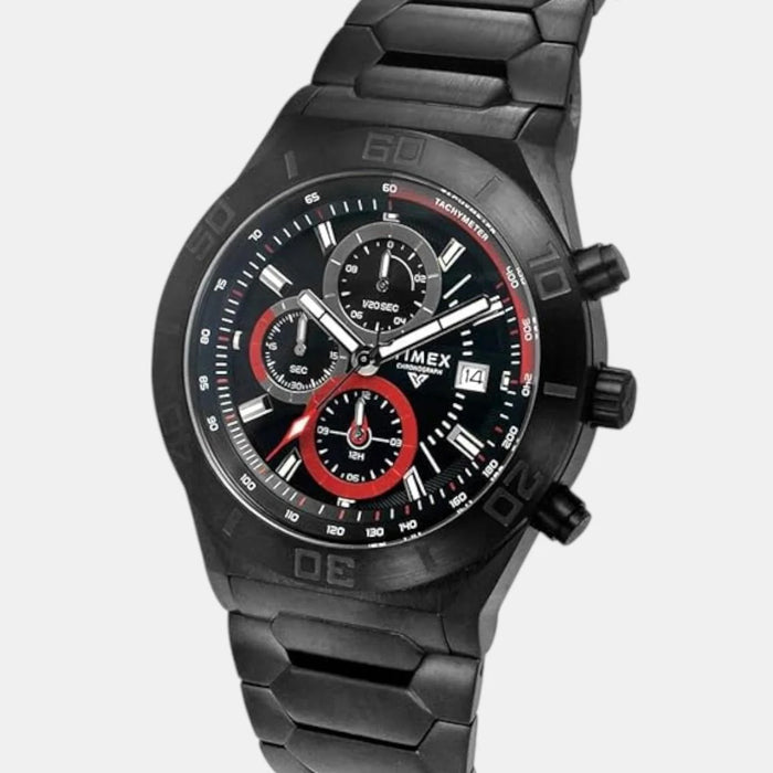 Vector Men Quartz Black Dial Multi-Function Stainless Steel Watch TWEG24902
