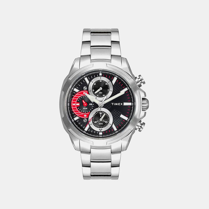 Vector Men Quartz Black Dial Multi-Function Stainless Steel Watch TWEG25000