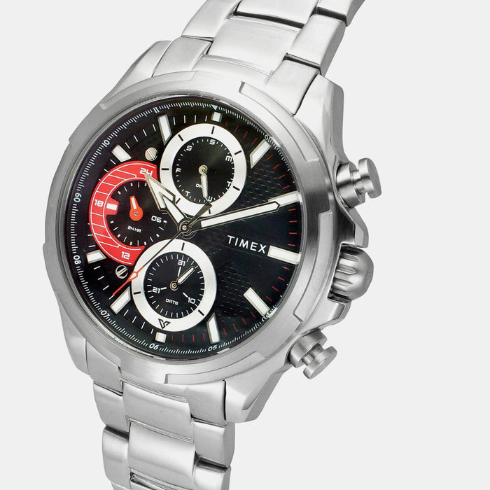 Vector Men Quartz Black Dial Multi-Function Stainless Steel Watch TWEG25000