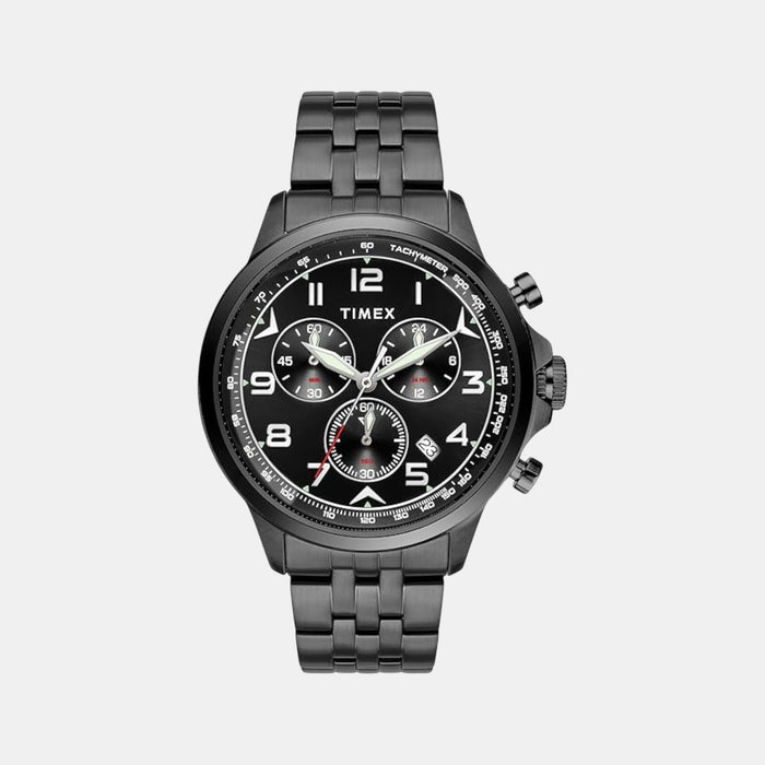 Vector Men Quartz Black Dial Multi-Function Stainless Steel Watch TWEG25103