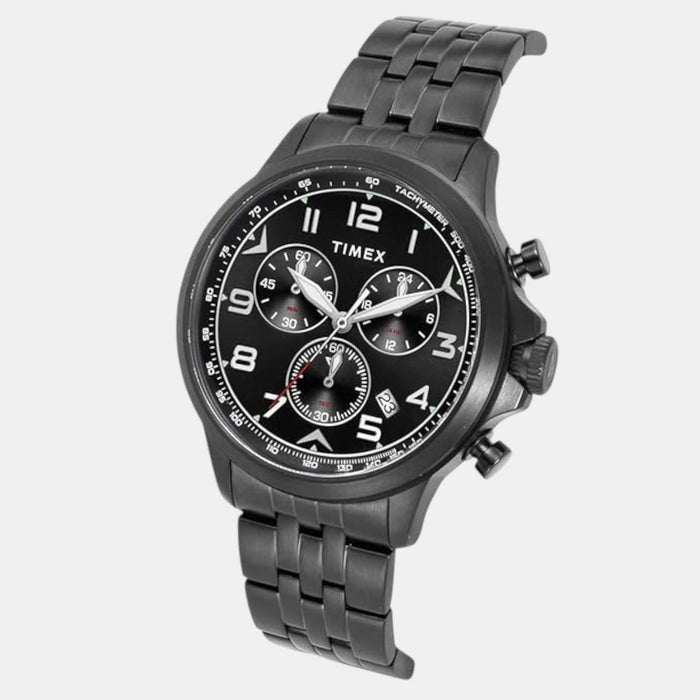 Vector Men Quartz Black Dial Multi-Function Stainless Steel Watch TWEG25103