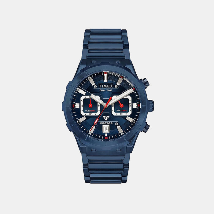Vector Men Quartz Blue Dial Multi-Function Stainless Steel Watch TWEG24801