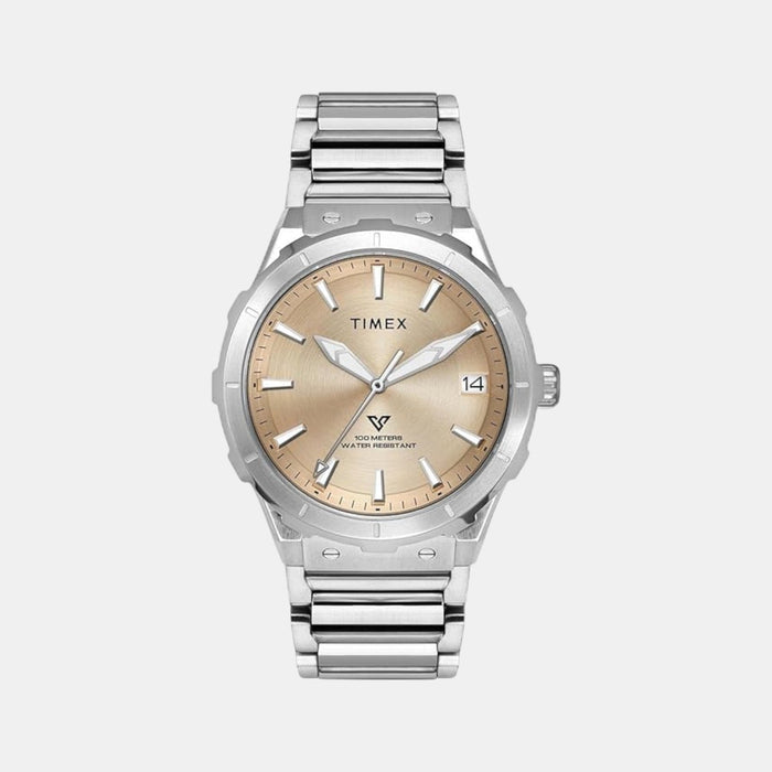 Vector Men Quartz Champagne Dial Analog Stainless Steel Watch TWEG24803