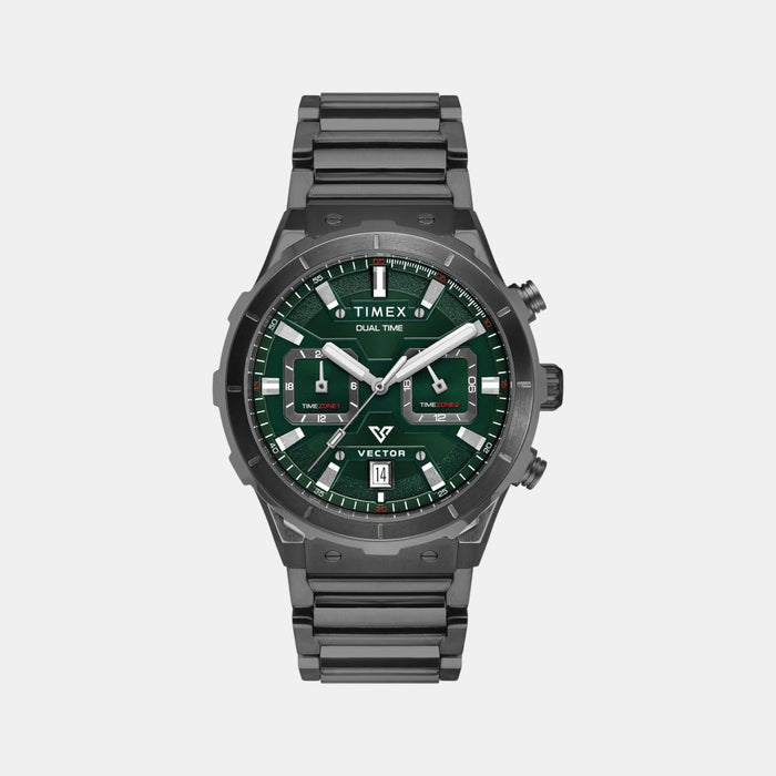 Vector Men Quartz Green Dial Multi-Function Stainless Steel Watch TWEG24802