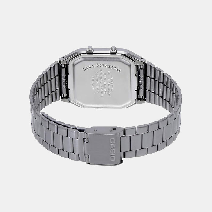 Vintage Unisex Quartz Beige Dial Analog-Digital Stainless Steel Watch D184