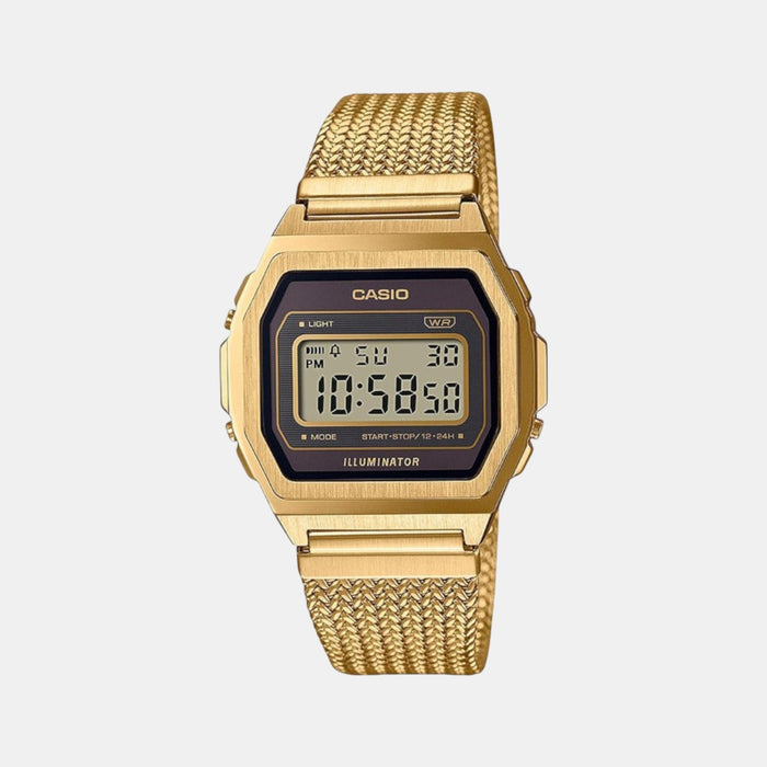 Vintage Unisex Quartz Black Dial Digital Mesh Watch D277