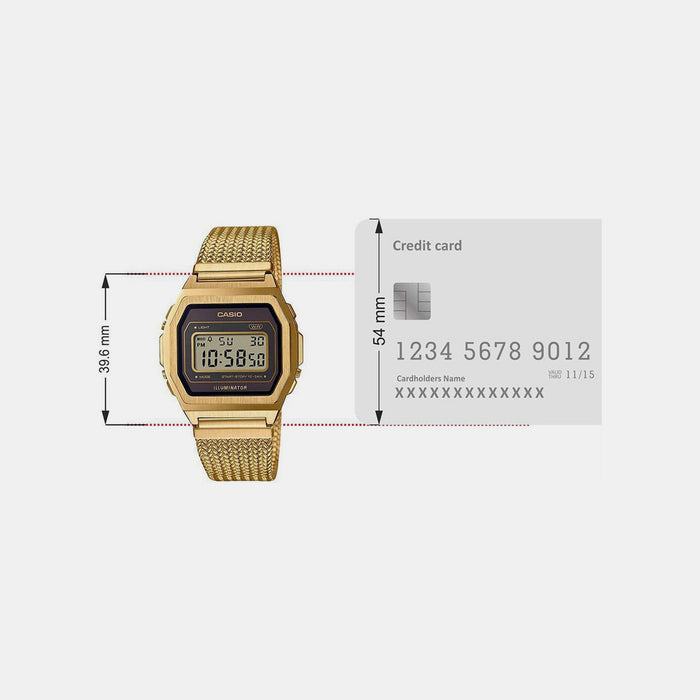 Vintage Unisex Quartz Black Dial Digital Mesh Watch D277