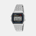 Vintage Unisex Quartz Black Dial Digital Stainless Steel Watch D338