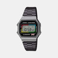 Vintage Unisex Quartz Black Dial Digital Stainless Steel Watch D361