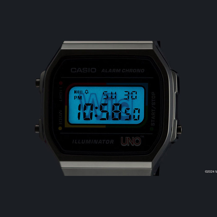 Vintage Unisex Quartz Black Dial Digital Stainless Steel Watch D361