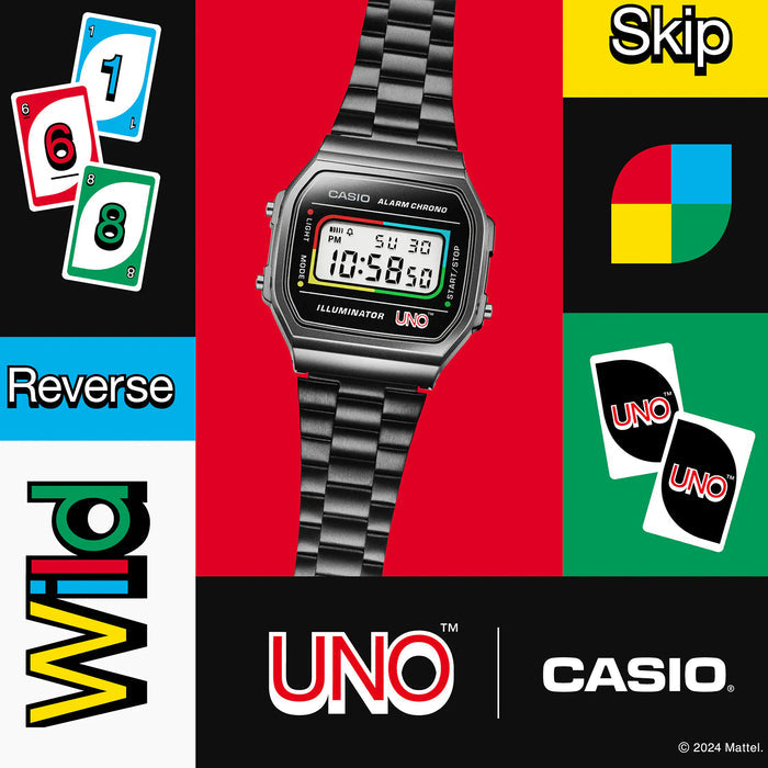 Vintage Unisex Quartz Black Dial Digital Stainless Steel Watch D361