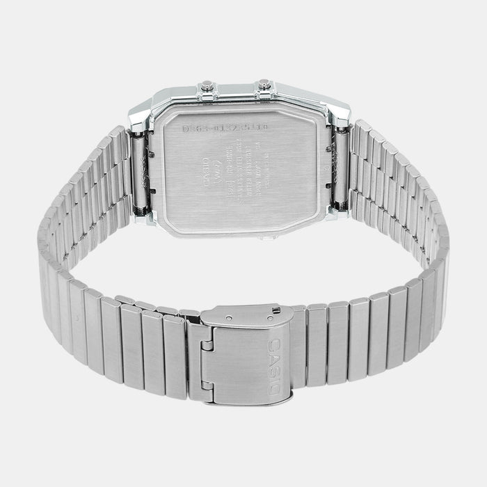 Vintage Unisex Quartz Green Dial Analog-Digital Stainless Steel Watch D362