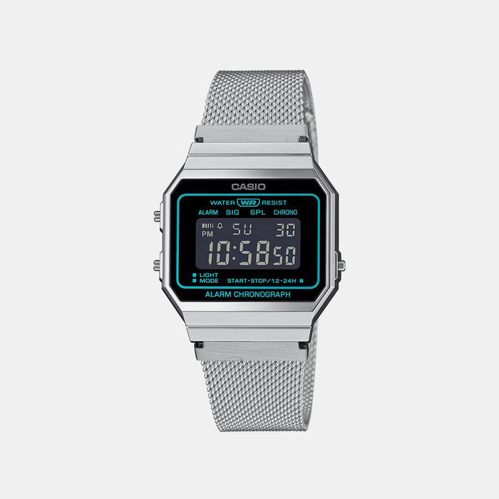 Vintage Unisex Quartz Silver Dial Digital Mesh Watch D329