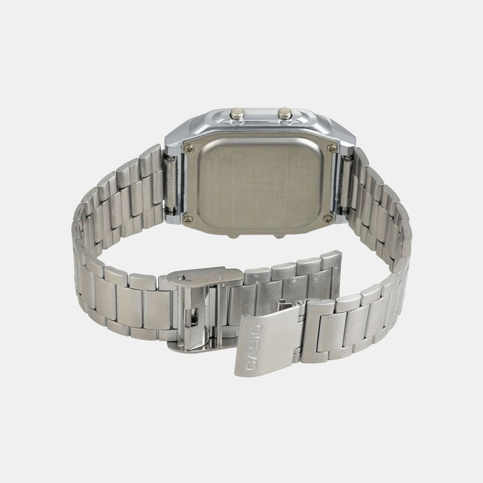 Vintage Unisex Quartz Silver Dial Digital Stainless Steel Watch DB27