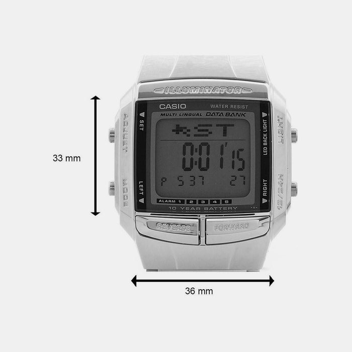 Vintage Unisex Quartz Silver Dial Digital Stainless Steel Watch DB27